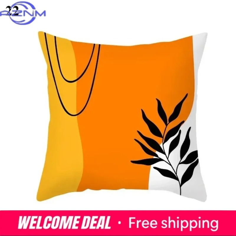Century Textile & Sewing Supply By Owner - Boho Orange Abstract Cushion Cover Mid
