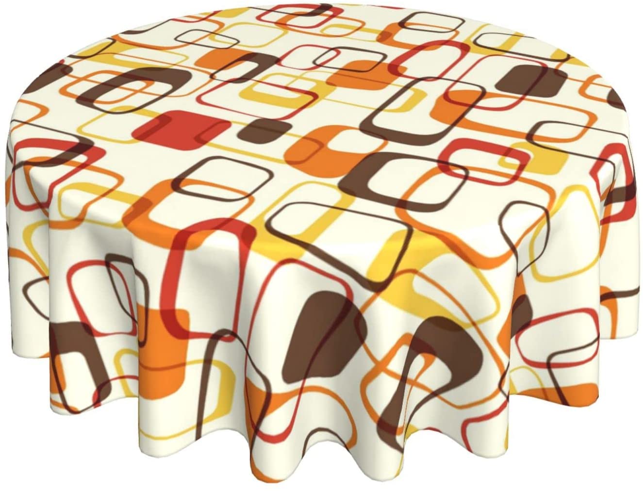Century Textile & Sewing Supply By Owner - Retro Mid Century Geometric Round Tablecloth