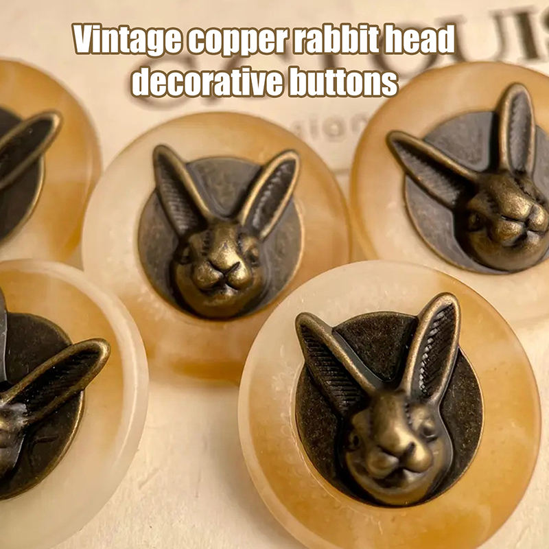 Sewing Textiles - 10pcs 25mm Vintage Copper Rabbit Head