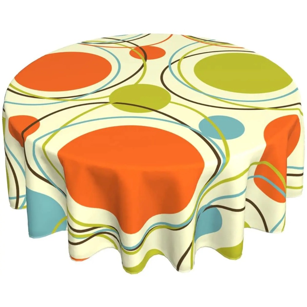 Century Textile & Sewing Supply By Owner - Table Cloth Colorful 1950s Retro Abstract