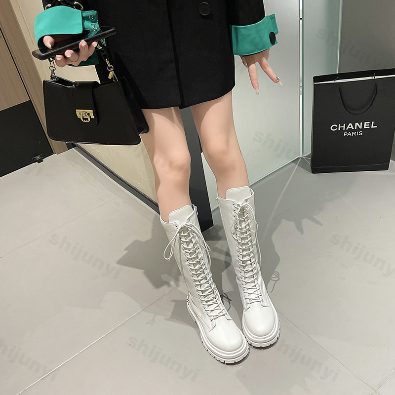 Women Knight's Boots Platform  - Sewing Cloth 评论和价格