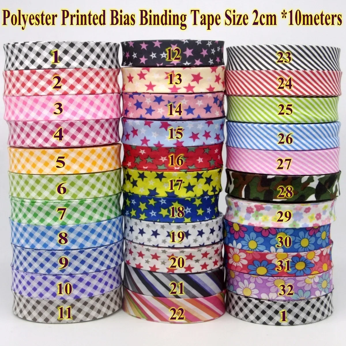 Polyester Checks Stars Stripes - Binding Tape Bias 评论和价格