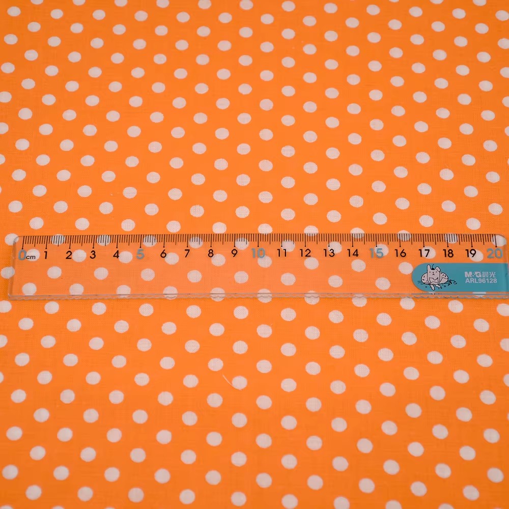 50X150CM White Orange Polka Do - Sewing Textiles 评论和价格