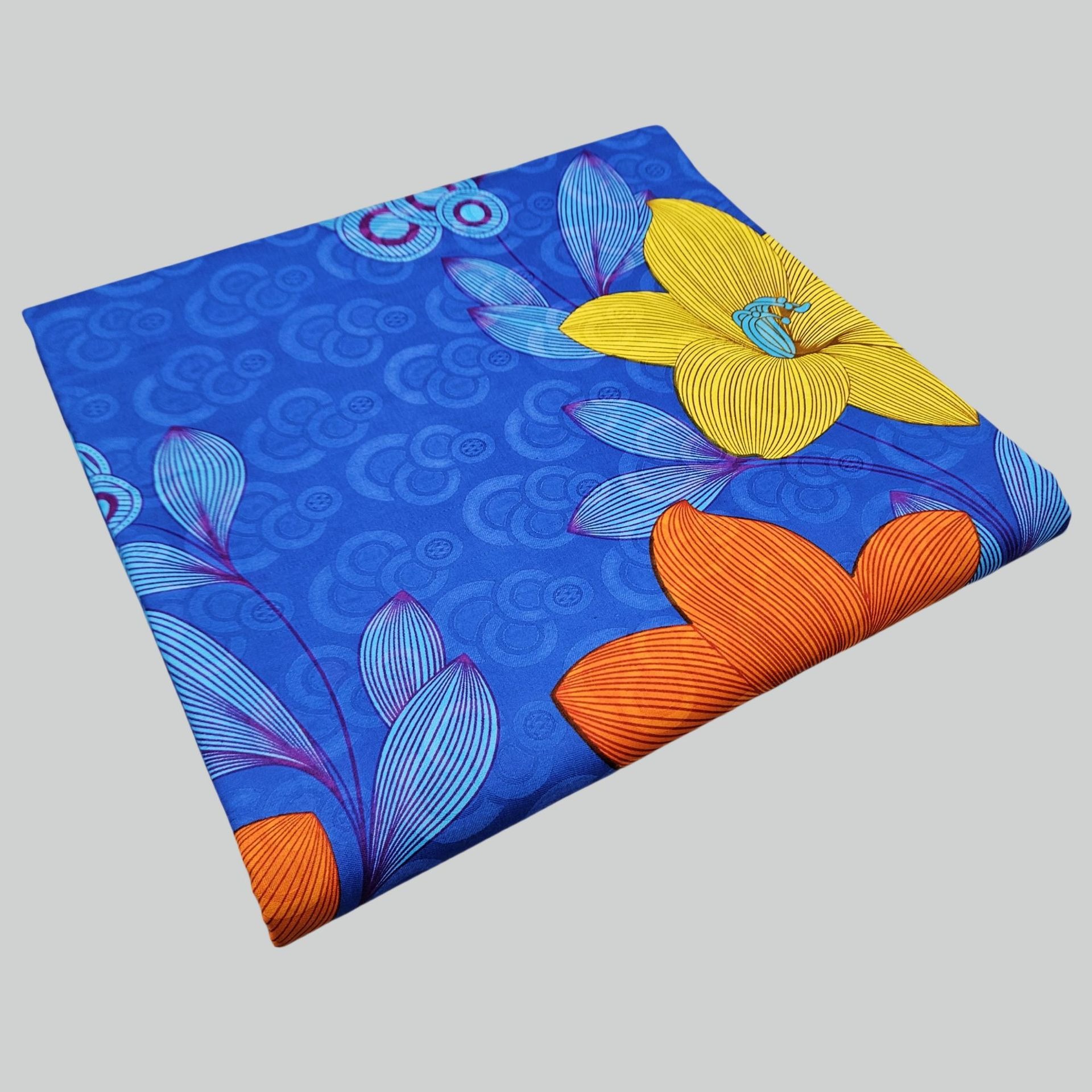 Floral Printed on Purple Blue  - Sewing Batik 评论和价格
