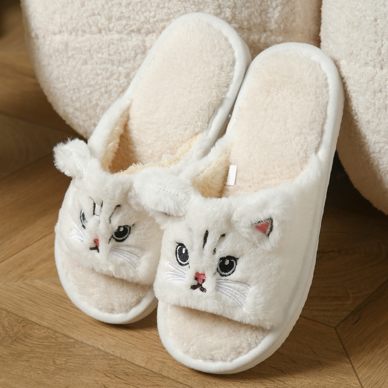 Cute Cat Plush Flip Flops For  - Sewing Cloth 评论和价格