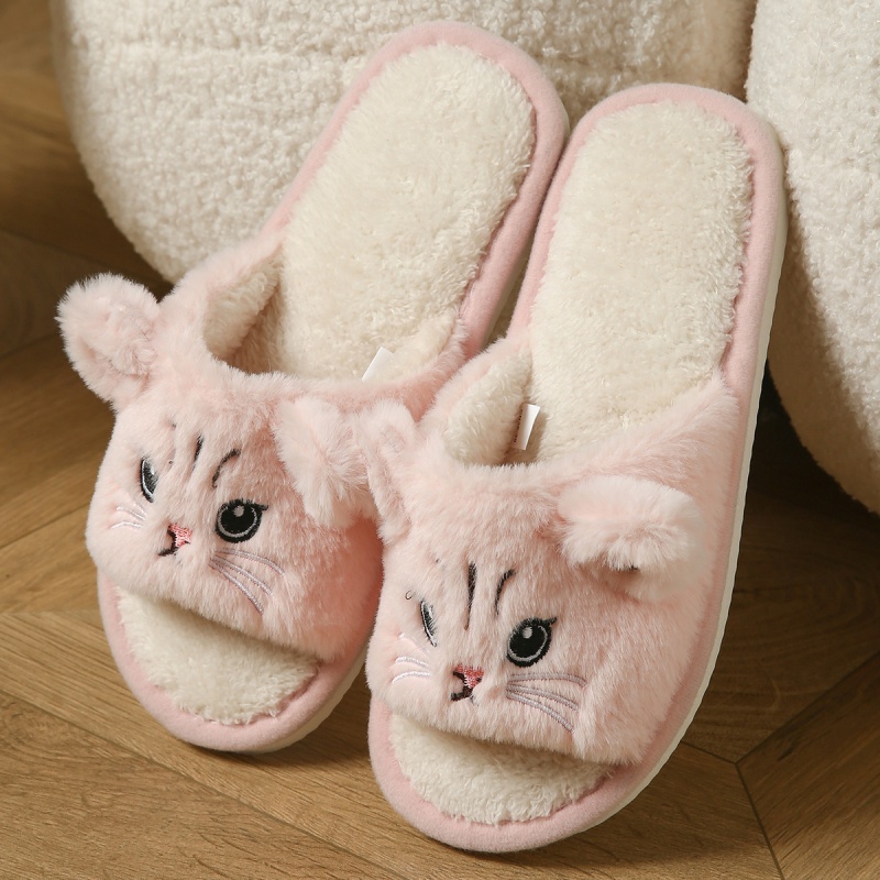 Cute Cat Plush Flip Flops For  - Sewing Cloth 评论和价格