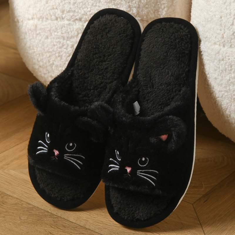 Cute Cat Plush Flip Flops For  - Sewing Cloth 评论和价格