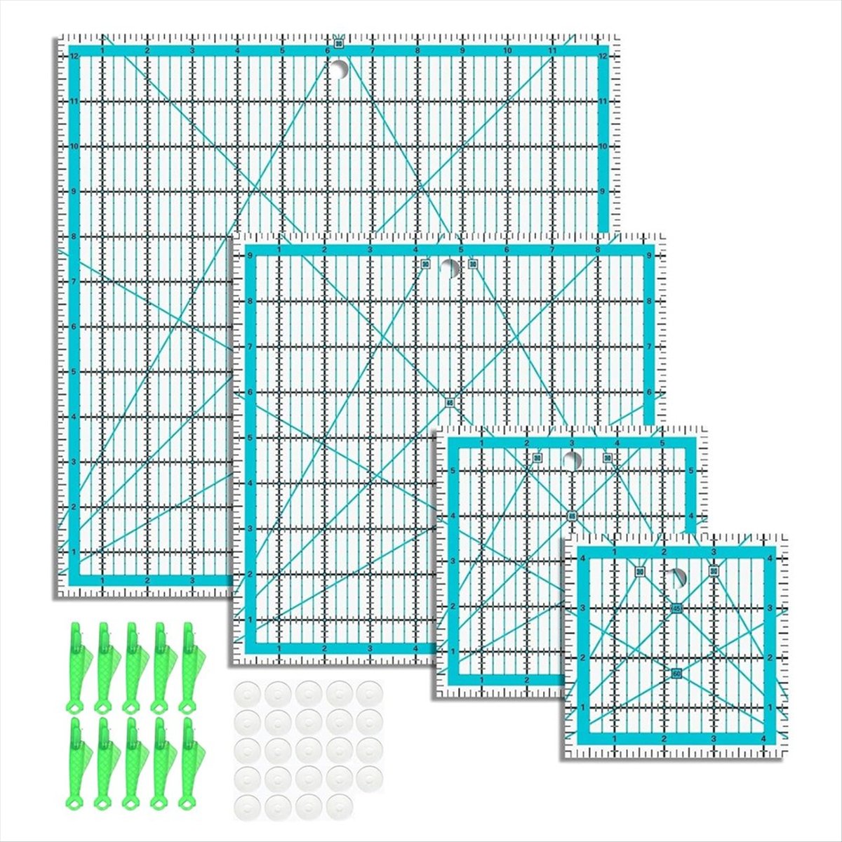 MALL 4pcs Quilting Rulers,Quil - Quilting Ruler Square 评论和价格