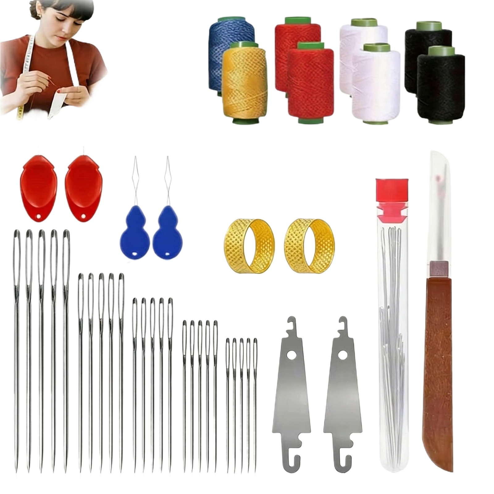 43pcs Big Eye Sewing Needle Ki - Sewing Repair 评论和价格