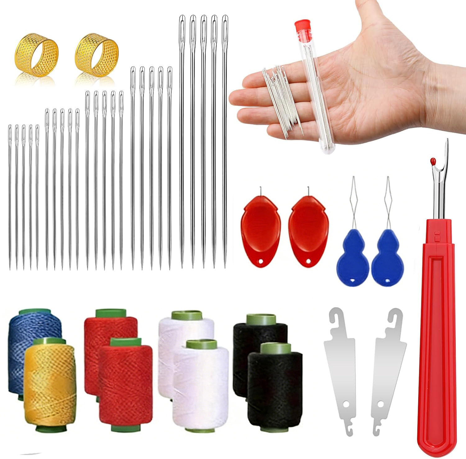 43pcs Big Eye Sewing Needle Ki - Sewing Repair 评论和价格