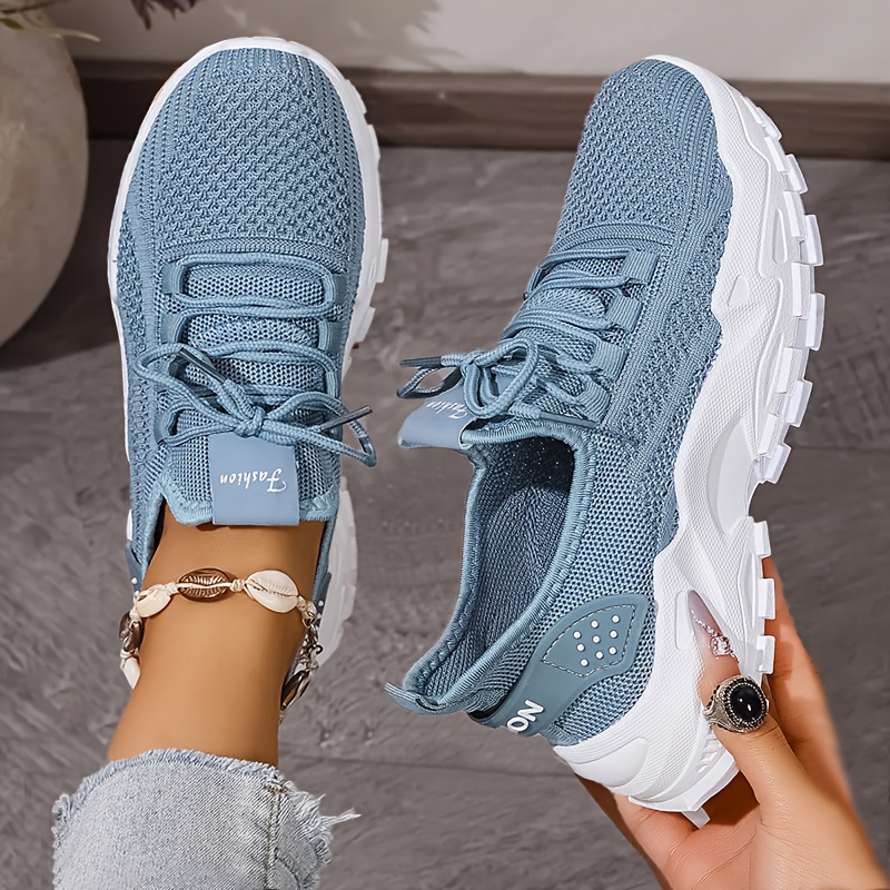 Breathable Knit Sneakers Fashi - Sewing Cloth 评论和价格