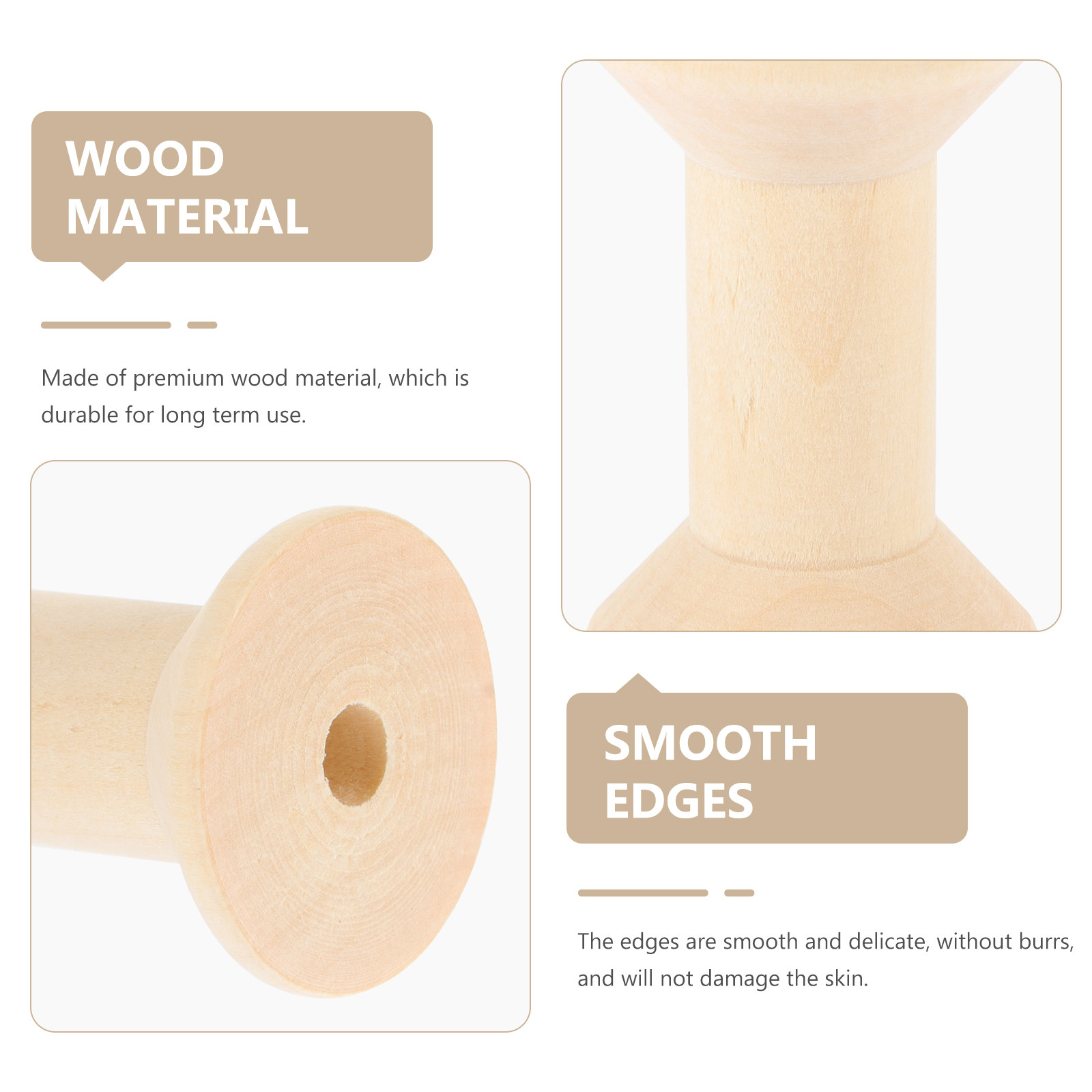 5Pcs Natural Wooden Spools Woo - Sewing Knit 评论和价格