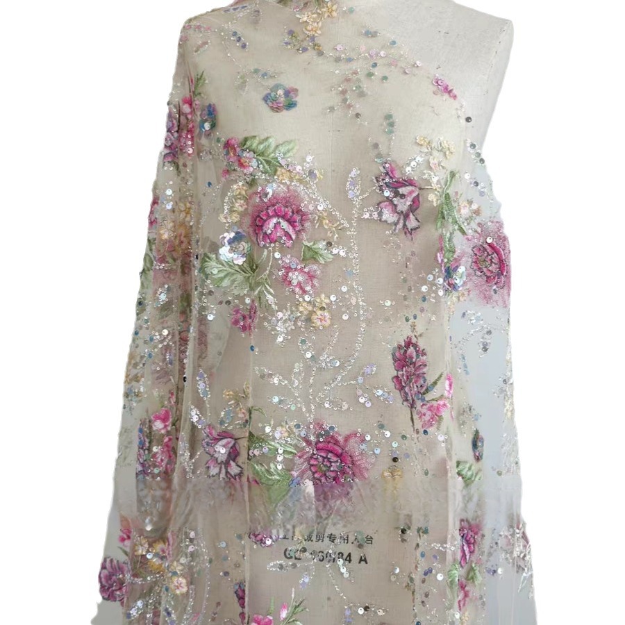 1M 120Cm Wide Luxury Beaded La - Sewing Textiles 评论和价格