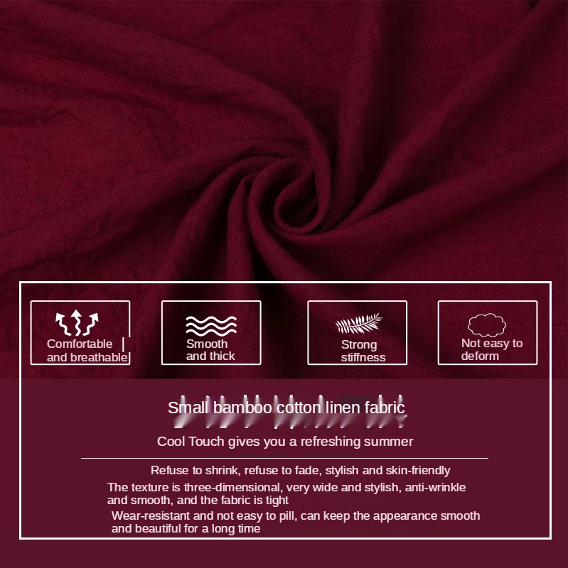 Thin Bamboo Linen Cotton Fabri - Vintage Sewing Textile 评论和价格