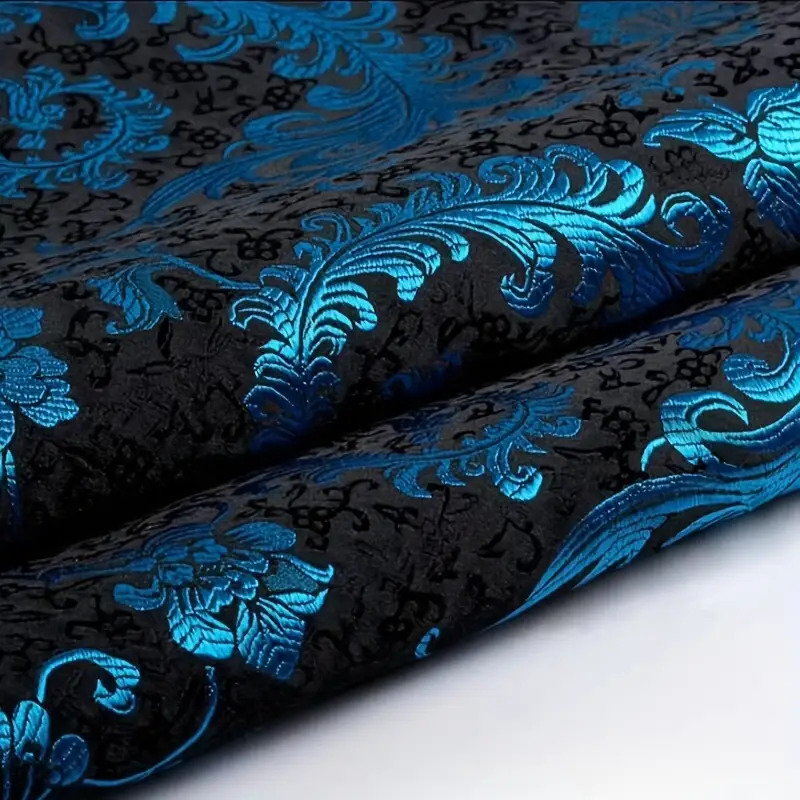 3D Blue Phoenix Tail Brocade F - Sewing Cloth 评论和价格
