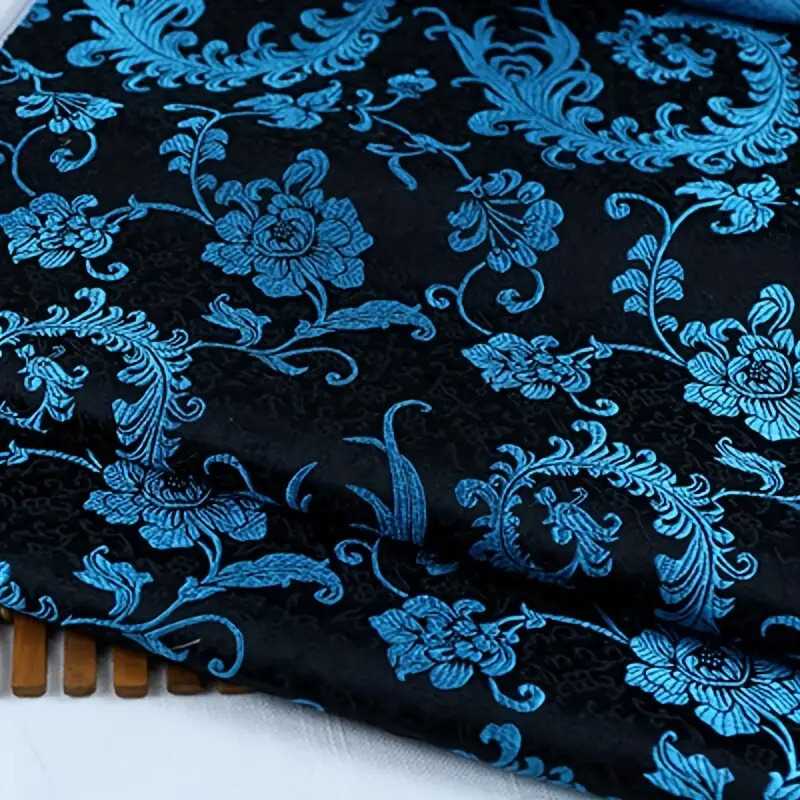 3D Blue Phoenix Tail Brocade F - Sewing Cloth 评论和价格