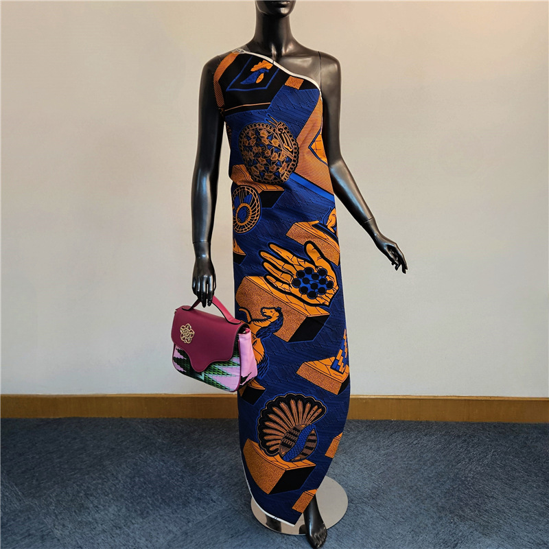 Abstract Printed Blue Cotton A - Sewing Batik 评论和价格