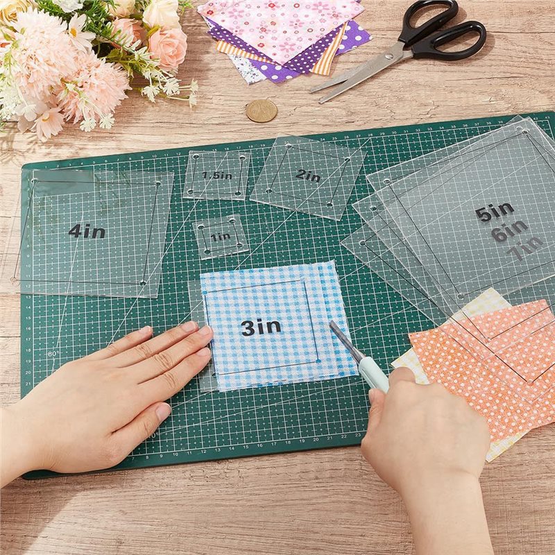 8 Pcs Clear Acrylic Square Qui - Quilting Ruler Square 评论和价格